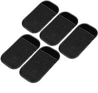 🚗 car non slip sticky pads - anti-slide dash cell phone mount holder mat - car grip dashboard sticky pad - cell phone keys holder - black adhesive mat (5-pack) logo