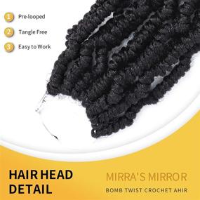 img 1 attached to 🔥 MIRRA'S MIRROR Локоны Bomb Twist Crochet для плетения волос 14 дюймов - 6 пакетов Локоны Passion Twist, Локоны Spring Twist, Локоны Kinky Twist, Готовые к использованию синтетические локоны для плетения волос для черных женщин (Цвет: 1B)