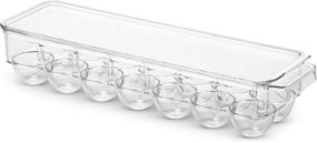 img 1 attached to 🥚 Stackable Egg Holder Bins - Plastic Refrigerator Organizer Tray Set for Fridge Freezer - Clear Storage Container with Lid & Handles - Holds 14 Eggs