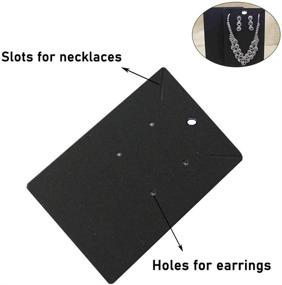 img 2 attached to 🖤 OJYUDD Black Earring and Necklace Card Display Set: 150 Pcs Cards with Bags and Kraft Paper Tags for Jewelry Presentation (3.5 x 2 inch, Black)