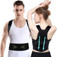 🎯 back brace posture corrector: waist trainer lumbar support for women and men - adjustable, breathable, improve posture and pain relief logo