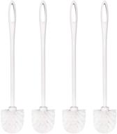 🧹 efficient cleaning with top-spring's long handled white soft bristle toilet brush (4 pack longer) logo