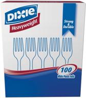 🍴 dixie heavyweight plastic forks - 100 per box, pack of 2 (white) logo