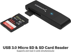 img 3 attached to Высокоскоростной считыватель карт Sabrent USB 3.0 Micro SD и SD (CR-T2MS): быстрая передача данных и удобный доступ к карте.