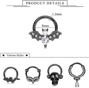 img 2 attached to 💍 Sanfenly 8MM 10MM Septum Ring Septum Jewelry 16G for Women Men Stainless Steel Septum Clicker Silver Rose Gold Black Cartilage Helix Conch Tragus Lip Hoop Earrings – Improved SEO