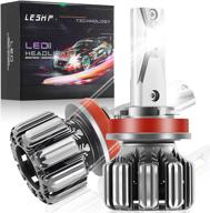 leshp h11/h8/h9 led headlight bulbs, super bright csp chips 6000lm high/low beam 6000k cool white conversion kit, 2 pack - enhanced seo logo