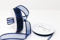 🎀 premium navy blue organza ribbon with satin edge - 25 yards x 1.5 inches logo