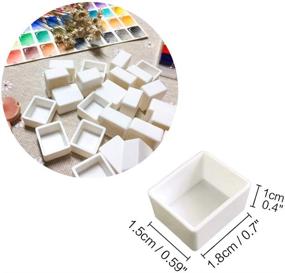 img 3 attached to 48Pcs White Plastic Empty Artist Paint Pan Kits for DIY Watercolor Oils or Acrylics Painting with Magnetic Stripe - Watercolor Half Pans ideal for Travel Tin Case Palette Art Drawing by qianshan