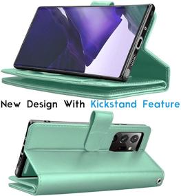 img 1 attached to Protective Wallet Case for Samsung Galaxy Note 20 Ultra: Detachable Magnetic Hard Case, Credit Card Slots, Luxury PU Leather Cover in Turquoise