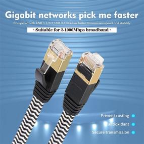 img 3 attached to High Performance 49 Foot Ethernet Braided Internet Network Cable