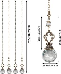 img 3 attached to Dazzling Crystal Prism Ceiling Fan Pull Chains – 6 Piece Set for Enhanced Living Room, Bathroom, and Toilet Ceiling Lights