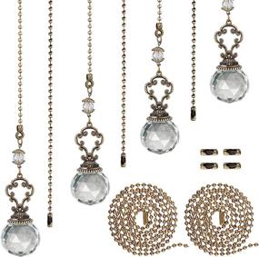 img 4 attached to Dazzling Crystal Prism Ceiling Fan Pull Chains – 6 Piece Set for Enhanced Living Room, Bathroom, and Toilet Ceiling Lights