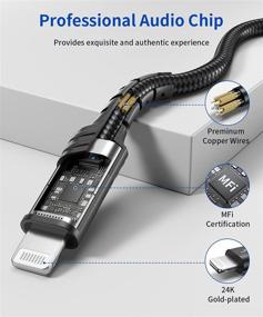 img 1 attached to 🔌 6FT Lightning to 3.5mm Audio Cable, JSAUX [Apple Mfi Certified] Headphone Jack Lightning Aux Cord Compatible with iPhone 13/13 Pro/13 Pro Max/12/12Pro/12 Pro Max/11/11 Pro Max/X/XS/XR/8 - Black