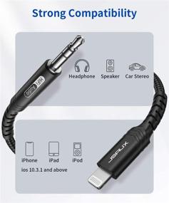 img 3 attached to 🔌 6FT Lightning to 3.5mm Audio Cable, JSAUX [Apple Mfi Certified] Headphone Jack Lightning Aux Cord Compatible with iPhone 13/13 Pro/13 Pro Max/12/12Pro/12 Pro Max/11/11 Pro Max/X/XS/XR/8 - Black