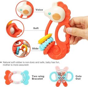 img 3 attached to 👶 10PCS Baby Rattles Teether Toys by TOY Life - Rattle Teething Toys for Babies - Grab Shaker & Spin Rattle - Baby Chew Toys for Newborns, 0-12 Months