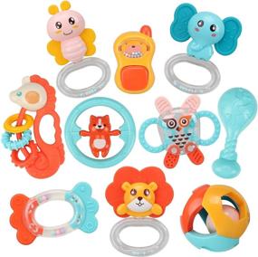 img 4 attached to 👶 10 штук детских погремушек и зубных игрушек от TOY Life - погремушки для детей - игрушки-погремушки и кружева для детей - игрушки для жевания для новорожденных, 0-12 месяцев.