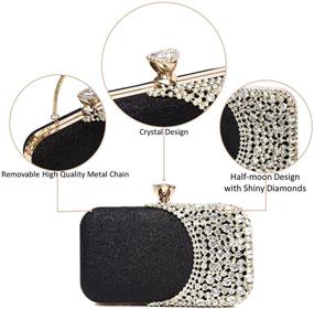 img 1 attached to Crystal Evening Rhinestone Shouderbag Champagne Women's Handbags & Wallets in Clutches & Evening Bags
