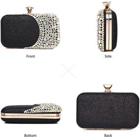 img 3 attached to Crystal Evening Rhinestone Shouderbag Champagne Women's Handbags & Wallets in Clutches & Evening Bags