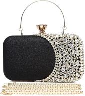 crystal evening rhinestone shouderbag champagne women's handbags & wallets in clutches & evening bags logo