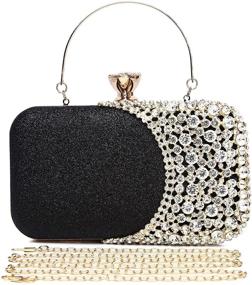 img 4 attached to Crystal Evening Rhinestone Shouderbag Champagne Women's Handbags & Wallets in Clutches & Evening Bags
