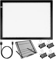 🎨 hiraliy a3s led light board for tracing and diamond painting - durable aluminium frame, touch dimmer, with metal stand and fasten clips, ideal for weeding vinyl and drawing logo
