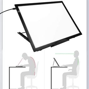 img 1 attached to 🎨 HIRALIY A3s LED Light Board for Tracing and Diamond Painting - Durable Aluminium Frame, Touch Dimmer, with Metal Stand and Fasten Clips, Ideal for Weeding Vinyl and Drawing