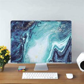 img 1 attached to MOSISO Anti-Static Dustproof LCD Monitor Dust Cover - 22-25 inch - Compatible with iMac & PC - Creative Marble Design