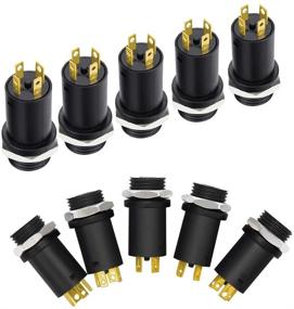 img 3 attached to 🔌 InduSKY 3.5mm Mini Stereo Female Jack Socket Plug - 10pcs Set with Nuts | Gold Plated, 4 Pole Vertical Socket for Panel Mount | Headphone Audio Video Connector