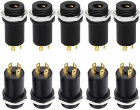 img 4 attached to 🔌 InduSKY 3.5mm Mini Stereo Female Jack Socket Plug - 10pcs Set with Nuts | Gold Plated, 4 Pole Vertical Socket for Panel Mount | Headphone Audio Video Connector