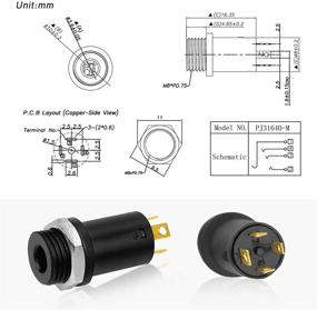 img 1 attached to 🔌 InduSKY 3.5mm Mini Stereo Female Jack Socket Plug - 10pcs Set with Nuts | Gold Plated, 4 Pole Vertical Socket for Panel Mount | Headphone Audio Video Connector