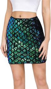 img 4 attached to Kate Kasin Sparkly 👗 Sequin Skirts for Women's Fashion