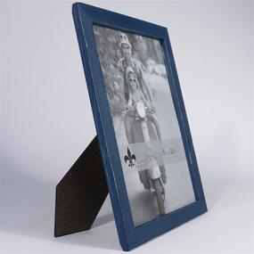 img 2 attached to 🖼️ SEO-Optimized: Lawrence Frames 8x10 Charlotte Navy Blue Picture Frame in Weathered Woods