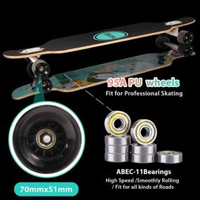 img 1 attached to 🛹 Phoeros Longboard Skateboards - 41-inch Complete Cruiser Longboard for Adults, Beginners, Girls, Boys, Teens, Youth, Men - 8 Layers of Canadian Maple Longboard for Carving