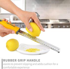 img 1 attached to 🍋 DRAGONN Citrus and Cheese Zester Grater - Razor Sharp Stainless Steel Blade - Yellow Handle with Safety Cover and Rubber Footings - Dishwasher Safe - DN-KW-CG1Y