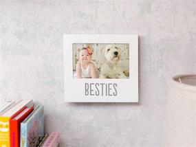 img 1 attached to 🐶 Pearhead Bestie and Baby Frame: Cherishing Memories of Your Little One and Beloved Pet in White Keepsake Frame