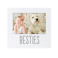 🐶 pearhead bestie and baby frame: cherishing memories of your little one and beloved pet in white keepsake frame logo