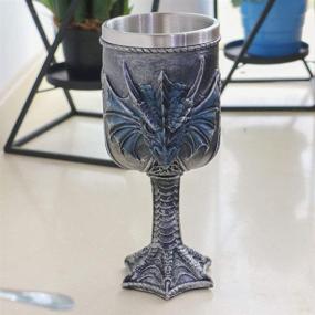 img 2 attached to 🐉 Exquisite Medieval Blue Dragon Wine Goblet: A Perfect Blend of Elegance and Fantasy