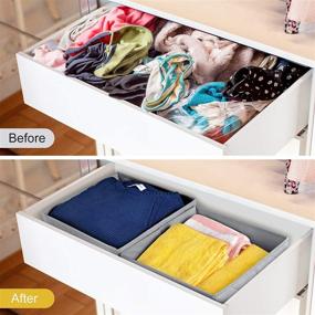 img 3 attached to 🗄️ DYD Drawer Organizer: 7 Sets of Closet Storage Baskets for Clothes – Foldable Cloth Drawers Divider for Dresser & Shelves to Organize Underwear, Socks, Bra, and Ties