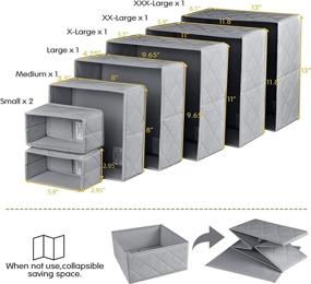 img 1 attached to 🗄️ DYD Drawer Organizer: 7 Sets of Closet Storage Baskets for Clothes – Foldable Cloth Drawers Divider for Dresser & Shelves to Organize Underwear, Socks, Bra, and Ties