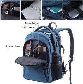 img 2 attached to 🎒 ANKUER Travel Laptop Backpack: Anti-Theft, USB Charging Port, Fits 15.6 Inch Laptop (Blue)