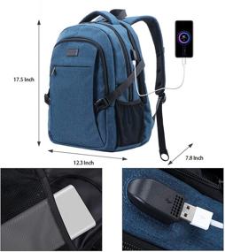 img 3 attached to 🎒 ANKUER Travel Laptop Backpack: Anti-Theft, USB Charging Port, Fits 15.6 Inch Laptop (Blue)