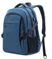 🎒 ankuer travel laptop backpack: anti-theft, usb charging port, fits 15.6 inch laptop (blue) logo