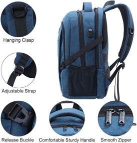 img 1 attached to 🎒 ANKUER Travel Laptop Backpack: Anti-Theft, USB Charging Port, Fits 15.6 Inch Laptop (Blue)