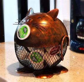 img 1 attached to Aayla Novelty Cat Design Coffee Pod Holder - K-Cup Organizer for Home Kitchen Office and Coffee Bar, Metal Material in Brown Color