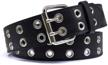 yucforen double grommet punk leather belt unisex 2 hole fashion jeans belt by yucforen logo