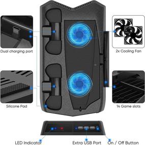 img 2 attached to Enhanced PS5 Vertical Stand Cooling Fan Station with Dual Controller Charger and 14 Retractable Game Card Storage