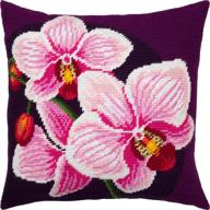 orchids needlepoint inches tapestry european logo