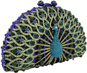 img 2 attached to 👜 Stylish Crystal Peacock Clutch Bag for Women - Evening Purses and Handbags