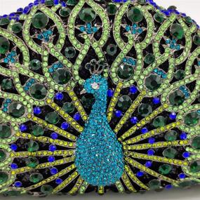 img 1 attached to 👜 Stylish Crystal Peacock Clutch Bag for Women - Evening Purses and Handbags