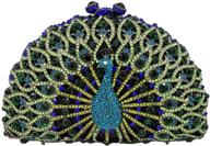 👜 stylish crystal peacock clutch bag for women - evening purses and handbags logo